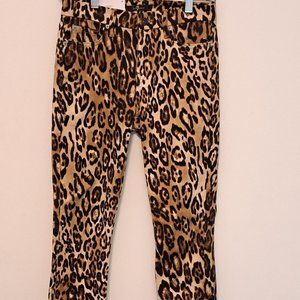 7 For All Mankind Super Skinny Leopard Print Jean Size 25 NWT